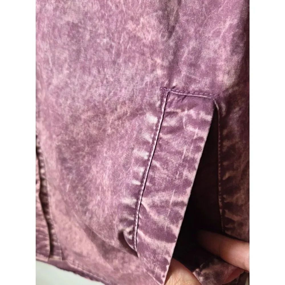 EUC LIKE NEW ZENANA ACID WASH AUBERGINE LONGSLEEVES BUTTONED SHIRT SIZE M - Picture 11 of 15